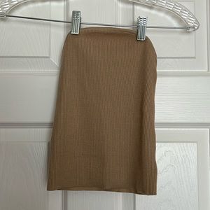 Pretty Lavish Reese Camel Knit Bandeau Top XS